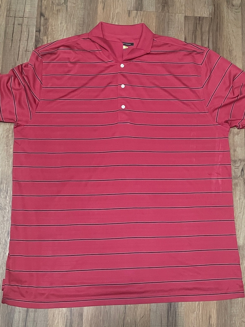 Greg Norman Play Dry Men's XXL Red Striped Performance Golf Polo